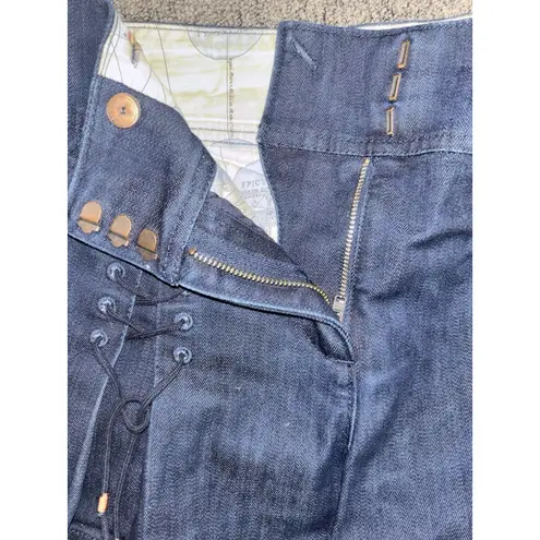 Leifsdottir Blue Denim Cotton Front Lace