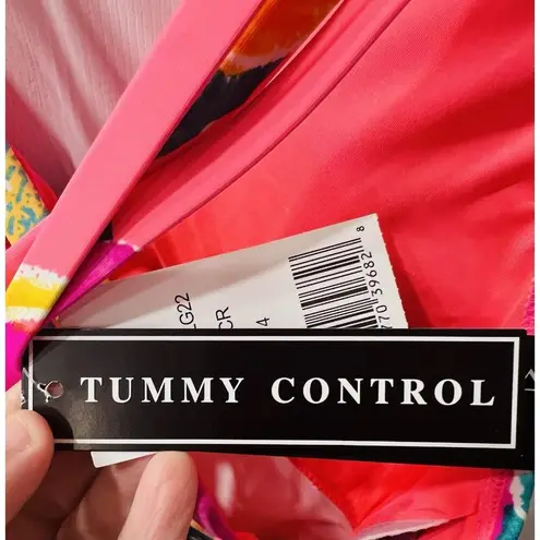 La Blanca Women's Pink Standard Twist Keyhole One Piece Swimsuit Push-Up Size 14