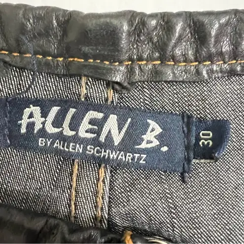 Allen B. by Allen Schwartz Leather Waistband Bootcut Jeans Size 30 USA Made Y2K Black