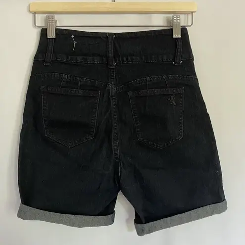 V.I.P. dark blue denim casual high rise summer shorts buttons pockets comfort Size 6