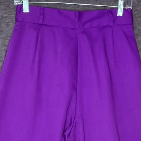 Star City Vintage Purple Pleated High-Waist Bermuda Shorts Size 10 USA Rayon