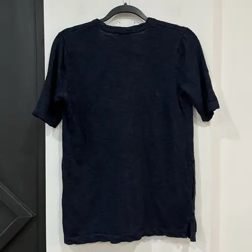 J. Jill Short Sleeve Linen Blend Navy Blue Cardigan Size XS Lightweight Pockets