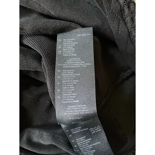 Sandro Ruffled Ellora Black Knit Mini Dress Size 38 US 6