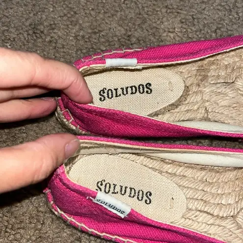Soludos Elephant Embroidered Platform Espadrilles Pink 7.5