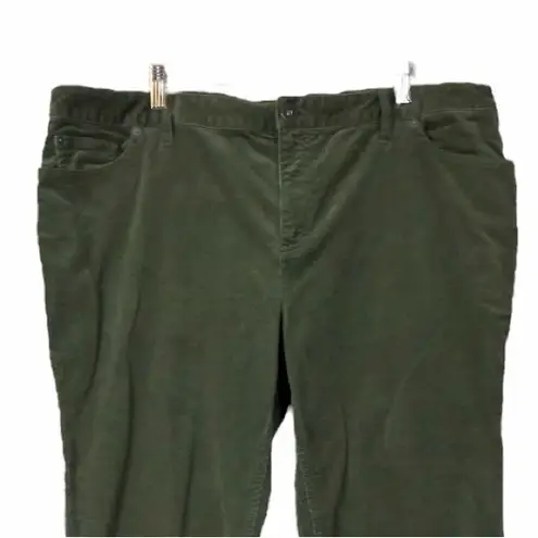 Coldwater Creek Corduroy Pants Mid Rise Stretch Olive Green Women’s Size 18W