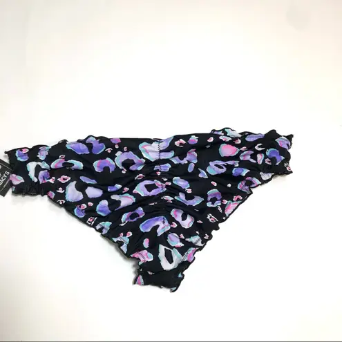Salt+Cove LEOPARD Animal Ruffle Bikini Swim Bottom Black Size XL