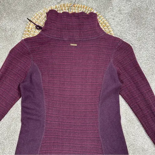 prAna Women’s Wool Blend Kelland Tunic Dress Longsleeve High Meck in Burgundy XS