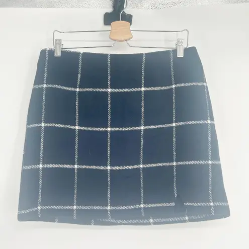 Lulus Womens Preppy Academia Spence Navy Blue Plaid Flannel Mini Skirt Size L Size L