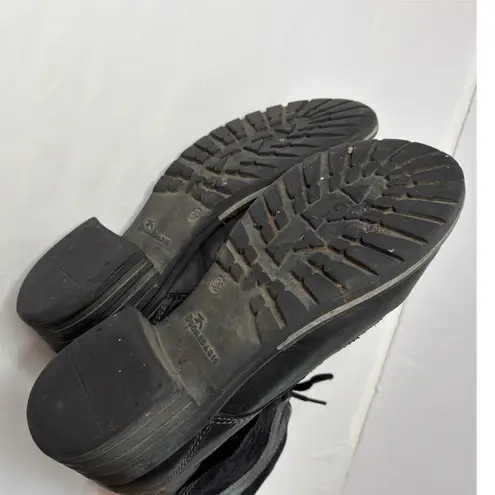 Dromedaris Kara Velvet Black Leather Boots Side Zip Floral 39 Boho Comfy $245 Size 8.5