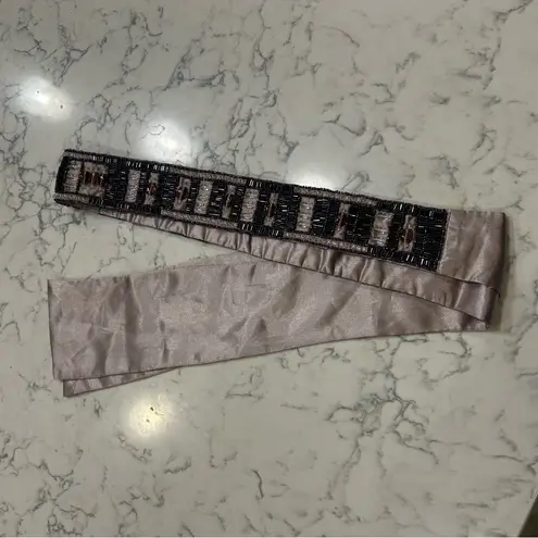 Ibisco Boho Beaded Satin Belt Size Small Purple