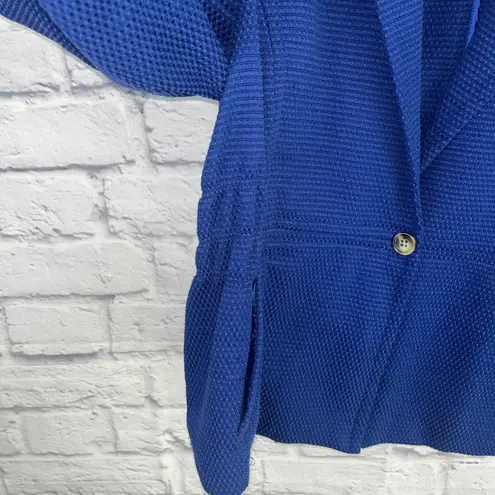 Joan Rivers Contemporary Chic Textured Royal Blue 3/4 Sleeves Blazer Size XL