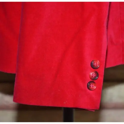 Vintage Womens 20 Red Velvet Double Button Blazer Jacket Holiday Party Christmas Size undefined