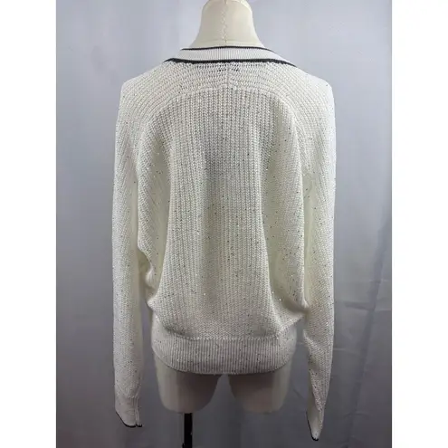 Brunello Cucinelli Brand New Women’s XS Cream Sweater with Silver Sparkles