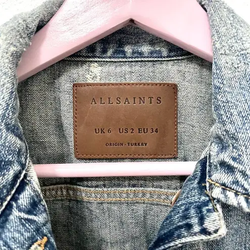 ALLSAINTS  Crop Jacket Indigo Denim Jacket WE040E Size 2