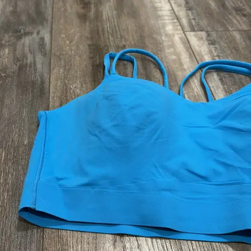 Soma  Strappy Longline blue racerback sports bra, large.
