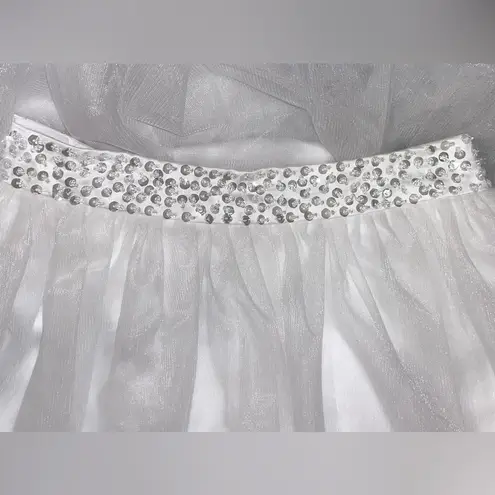 B & B Bailey Bridal Bridalwear Sequin Banded Wedding Skirt With Tulle Size 4 White