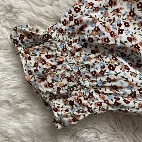 Faithfull the Brand Dress Beldhi Floral Mini Puff Sleeves Fit and Flare S