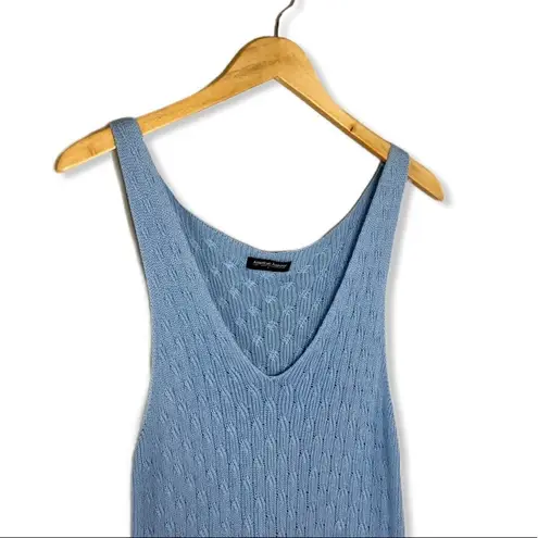 American Apparel  Cable Knit Breezy Blue Tank Top