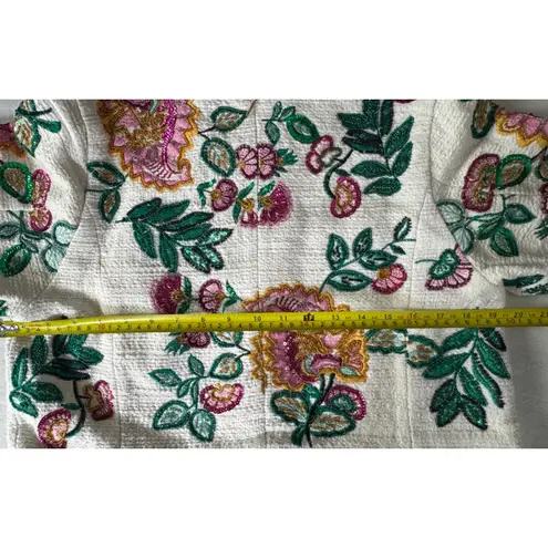 MISA Los Angeles Embellished Floral Cropped Jacket Women's Size L