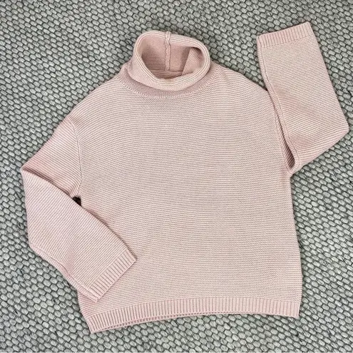 Divided H&M  Cowl Neck Waffle Knit Crop Sweater Mauve Pink XS