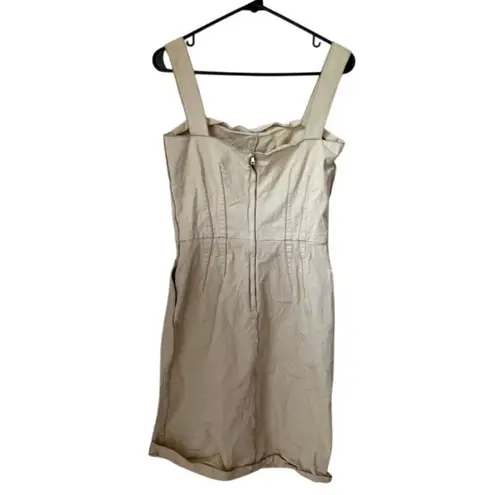Dolce & Gabbana Cotton Stitched Beige Khaki Dress