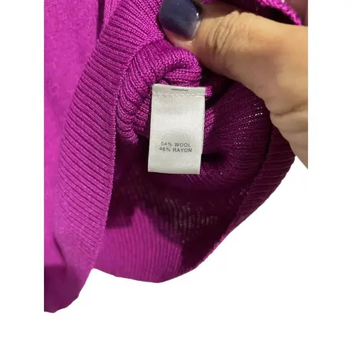 St. John Women's Purple Wool Blend Ribbed Sweater Sleeveless Size L