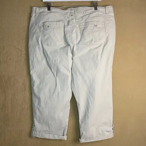 Gloria Vanderbilt Capri Pants Women's Sz 18 All-Around Slimming Effect Beige EUC