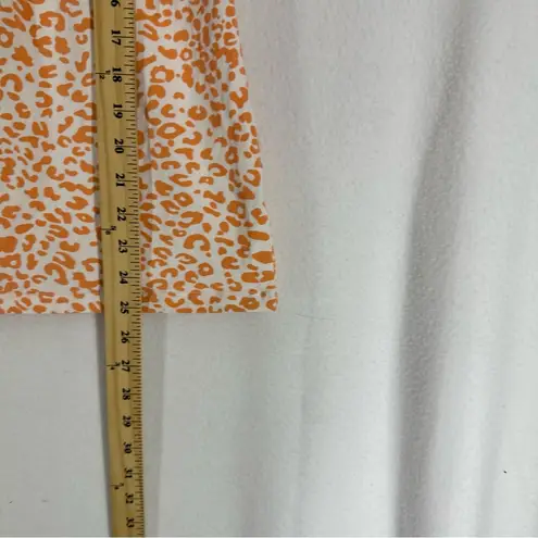 D & Co Cheetah Print Short Sleeve Shirt Women’s M Orange White Size M
