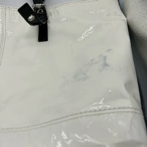 Giuseppe Zanotti white and black patent leather purse-has stains see description
