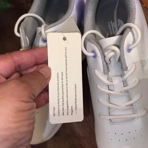 Thestron‎ Golf Shoes Lightweight Lavender Trim White Golf Shoes Womens Size 42/9