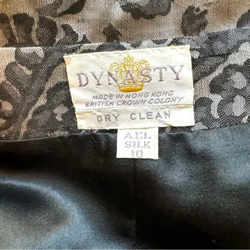 VINTAGE 60s Dynasty 100% Silk Jacquard Grey & Black Paisley Blazer