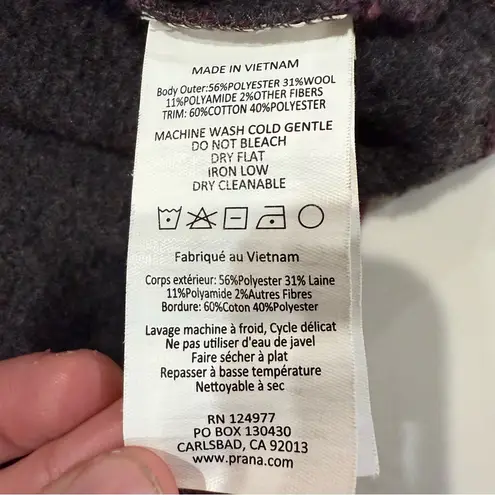 prAna Mattea Funnel Neck Chevron Wool Blend Sweater Women’s Medium Plum Purple