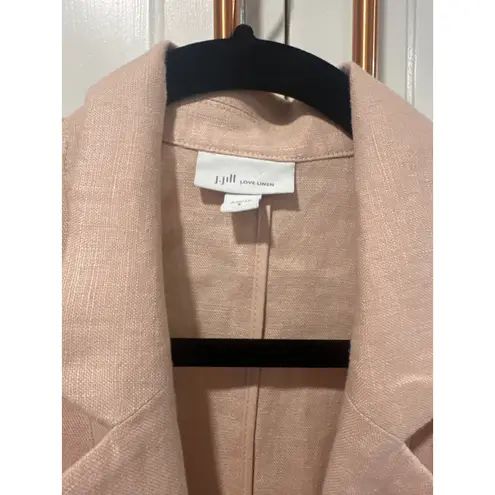 J. Jill Love Linen Blazer Women's Small S Peach Pink Casual Career Jacket