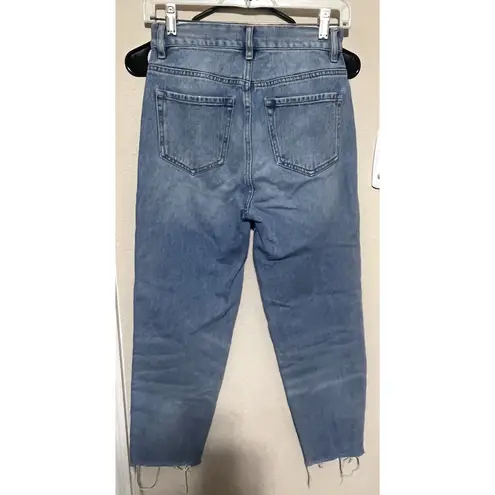 PacSun  Women's Blue Jeans size 24 Ultra High Rise Slim patchwork crop raw hem