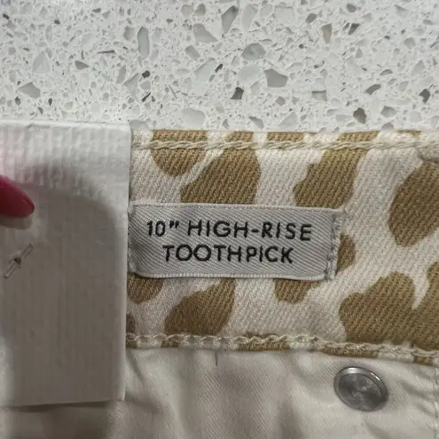 J. Crew Size 27 Jeans 10" High Rise Toothpick Animal Print Safari Leopard NEW