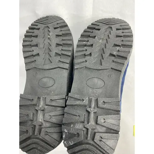 Womans SQL 11/ 11.5 Winter Ankle Boots Blue Lace Up Lined NWOT