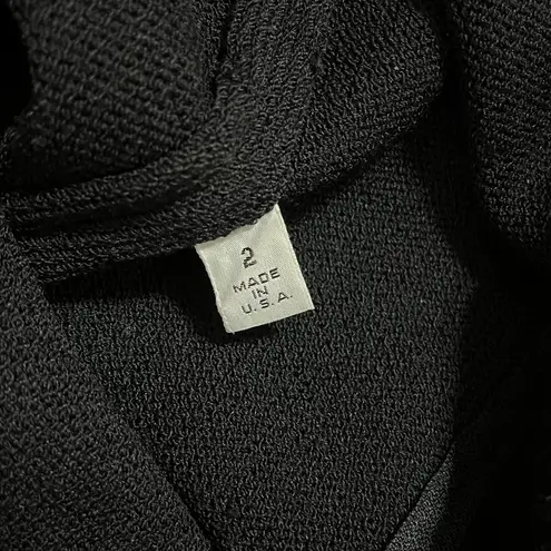 St. John Collection Black Santana Knit Long-Sleeve Fitted Tunic Top