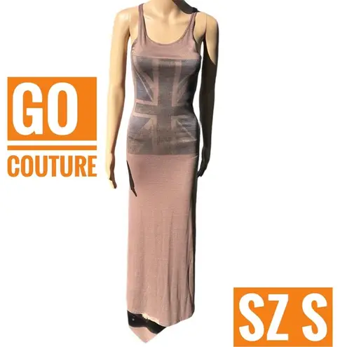 Go Couture Maxi racer back brown dress Sz S