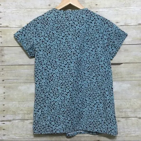 White Swan lightweight corduroy floral scrub top size S