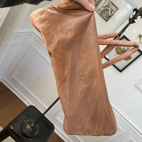 Vintage 70s 80s Bijoux Tan Puffy Nylon Bag Satchel Tote Purse Caramel Large