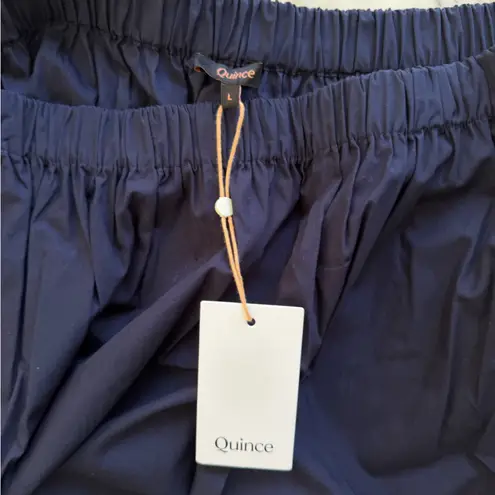 Quince 💙 NWT Navy 100% Organic Cotton Poplin A-line Maxi Skirt Sz L 💙