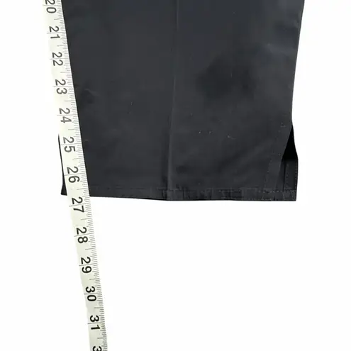 Shamask Pants Women 16 Black Viscose Cotton Pull On Ankle Split Hem Minimalist