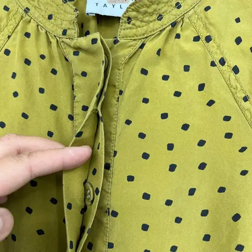 Tanya Taylor US 2 Womens Olive Green Silk Francis Jumpsuit Short Sleeve -Pockets