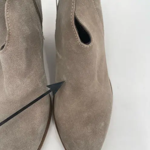 Jeffrey Campbell  Booties Size 7 Boots Suede Taupe Leather Owen Block Heel Zipper