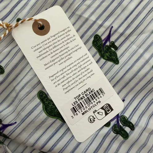 NWT FRAGONARD Summer Striped Cropped Tank Top Blue Purple Sz S