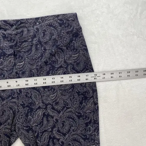 Chico's  Ponte Legging Pant Womens 1R Medium‎ Grey/Blue Paisley Print