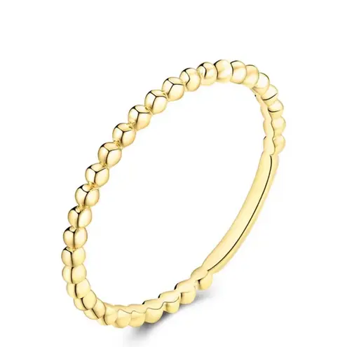 Boutique Dainty 14k Gold Plated S925 Bead Ball Ring‎ Jewelry, Size 6