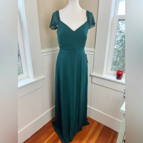 Birdy Grey Devin Convertible Dress Chiffon Emerald Size Medium NWT