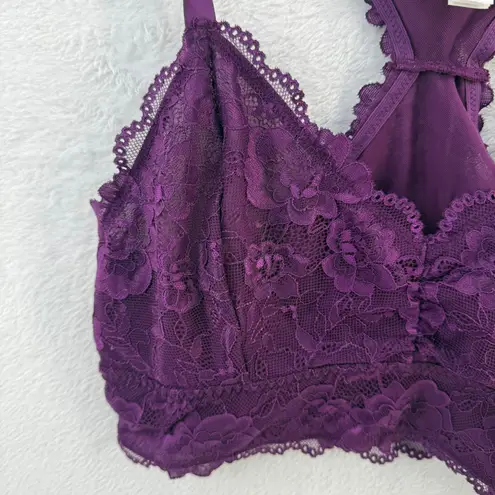 Fox & Royal Purple Lace Bralette Racerback Lingerie Top Size S/16