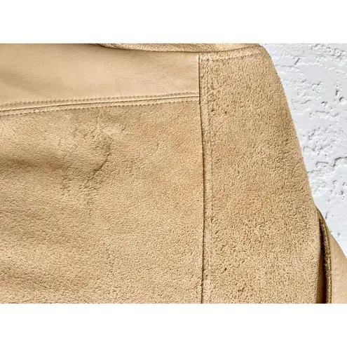 IRO Long Sleeve Suede 100% Lamb Leather Adila Jacket Tan Women's Size FR 40/US 8